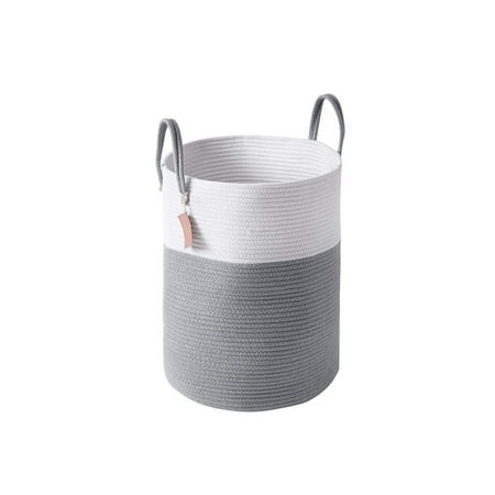 

Linyer Laundry Basket Cotton Rope Large Capacity Clothes Storage Bag Organizer Reusable Portable Clothing Washing Bin Container Type 2