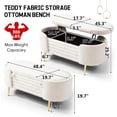 thumbnail image 2 of Tabaray 45.3” Storage Ottoman Bench with Lift Top Design, Modern End of Bed Bench with Upholstered Sherpa Fabric, Toy Storage Bench for Bedroom, Living Room (Beige), 2 of 7