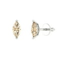 thumbnail image 2 of 1.0 Ct Marquise Cut Studs Natural Morganite 14K White Solid Solid Gold Everyday Dainty Earrings Push Back, 2 of 7