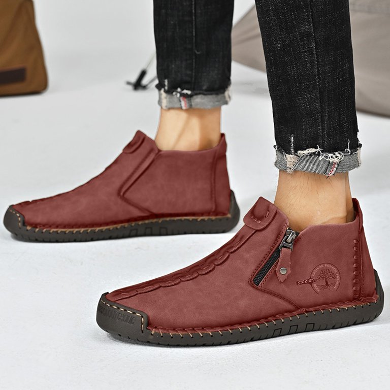 Juosiy Mens Stitching Suede Lace Up Ankle Boots Casual  display picture 3