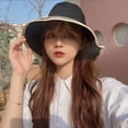 thumbnail image 4 of CoCopeanut Topi Matahari Baru Topi Ember Lipat Musim Panas untuk Wanita Topi Pelindung Matahari Luar Ruangan Topi Berburu Memancing Katun Anti-UV Pinggiran Lebar Topi Pelindung Matahari, 4 of 6