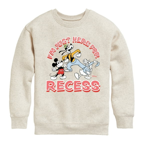 Disney - I'm Just Here For Recess - Toddler & Youth Crewneck Fleece Sweatshirt