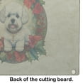 thumbnail image 2 of Bichon Frise Christmas Flowers Glass Cutting Board 12 in x 15 in, 2 of 5