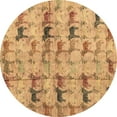 thumbnail image 1 of Ahgly Company Indoor Round Abstract Brown Modern Area Rugs, 6' Round, 1 of 4