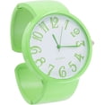 thumbnail image 3 of Blekon Collections Womens 42mm Case Analog Quartz Display Big Numbers Plain Designed Colored Semi Cuff Bangle Ladies Wrist Watch, 3 of 5