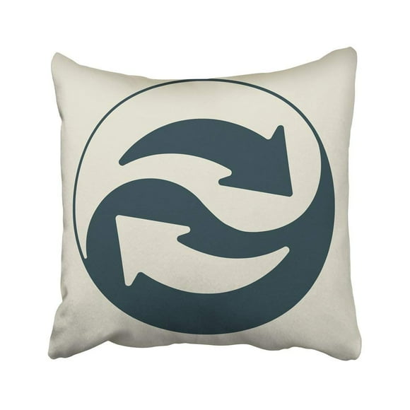 BOSDECO Circle Exchange And Convert Arrow Trade Return Yin Yang American Banking Button Coin Pillowcase Cover 16x16 inch