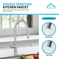 thumbnail image 4 of KBFmore 18.5 inch Stainless Steel Kitchen Faucet with Deck Cover Plate and Dual Function Pull Out Down Spray Head, 4 of 9