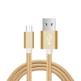 thumbnail image 1 of EeaseCA 1 Meter 2.1A Charger Cable Nylon Braided Micro USB Data Sync and Charging Cable for Android Phones Tablets Galaxy S7/ S6/ Pixel/ Xperia/ Lumia (Gold), 1 of 7