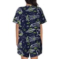 thumbnail image 3 of Lsque Hand Drawn Rockets Women's Short-Sleeved Pajama Set - 2 Piece Soft and Lightweight Sleepwear Set-X-Large, 3 of 9