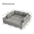 thumbnail image 4 of HONBAY Canapé Modulaire Convertible Convertible Sectionnel avec Rangement pour Salon, Gris, 4 of 6