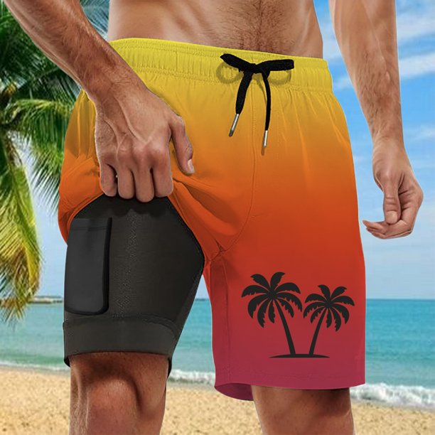 WILLBEST Bañador Corto para Hombre con Forro de Compresión y Entrepierna, con Bolsillos, 1014