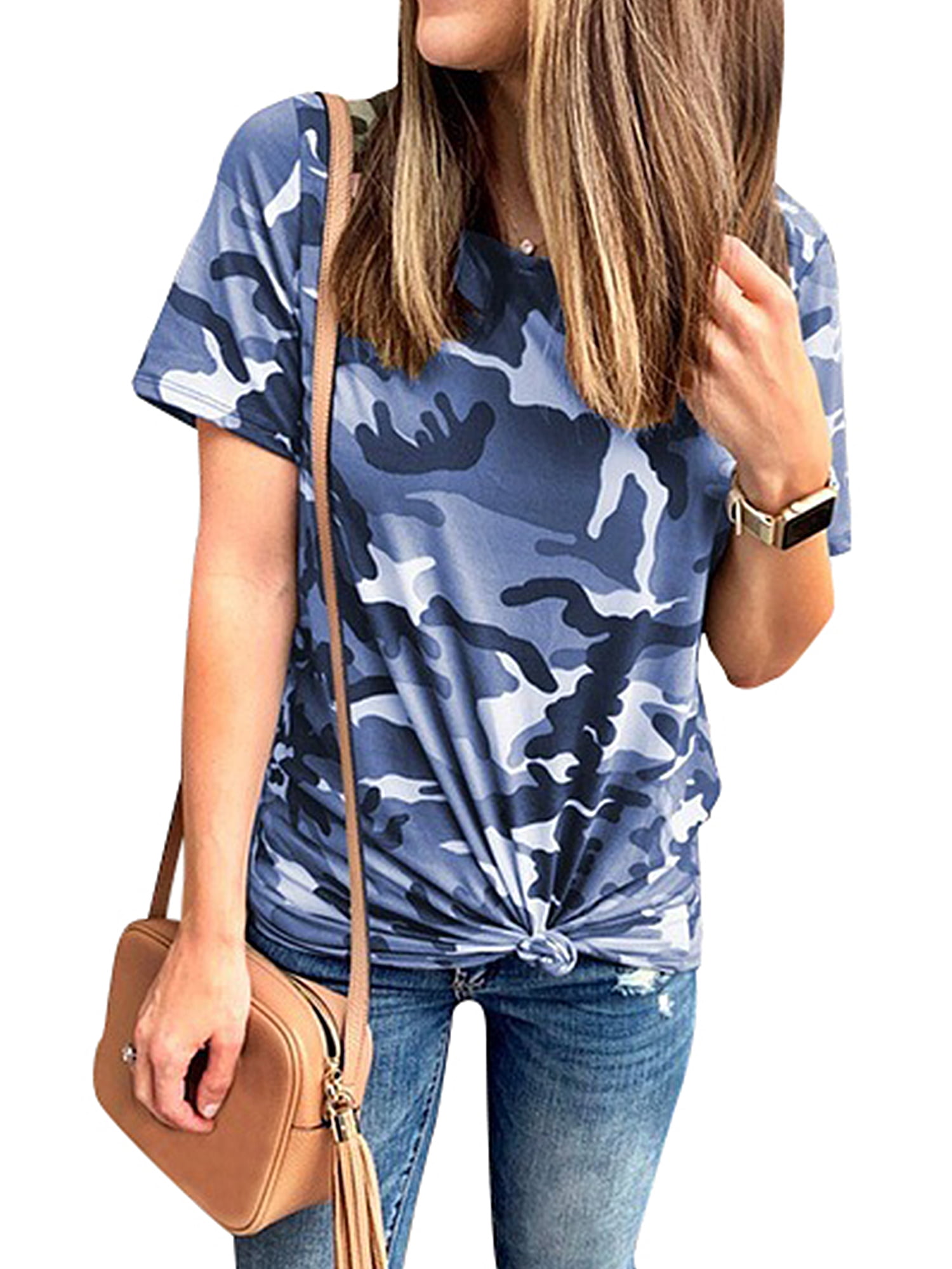 women's blue camo sweatshirt