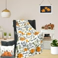thumbnail image 6 of Serafina Home Modern Farmhouse Fall Throw Blanket: Give Thanks And Pumpkins White Accent for Sofa Couch Chair Bed Dorm For Fall And Thanksgiving, 6 of 7