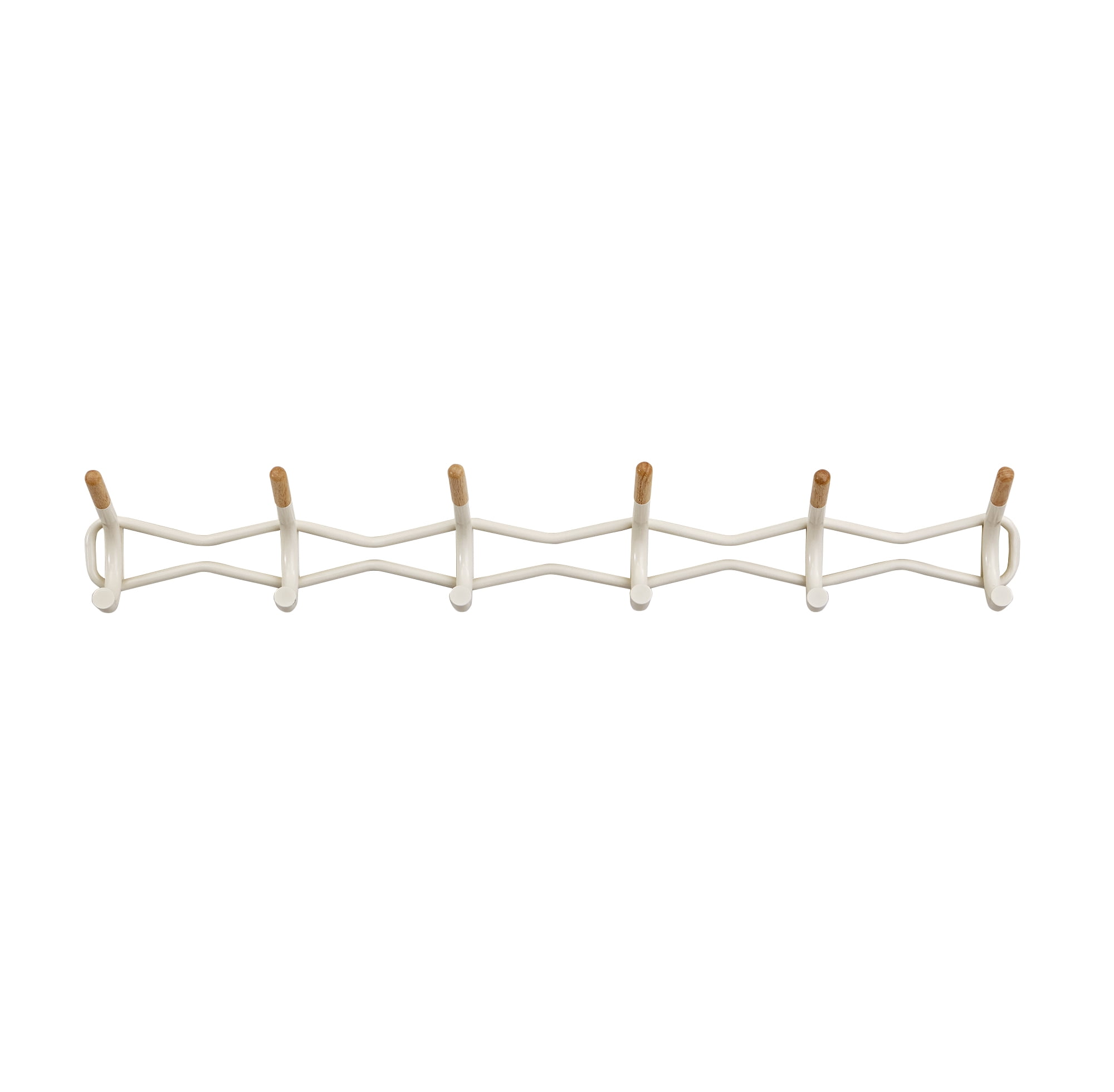 Family Coat Wall Rack, 6Hook, Cream