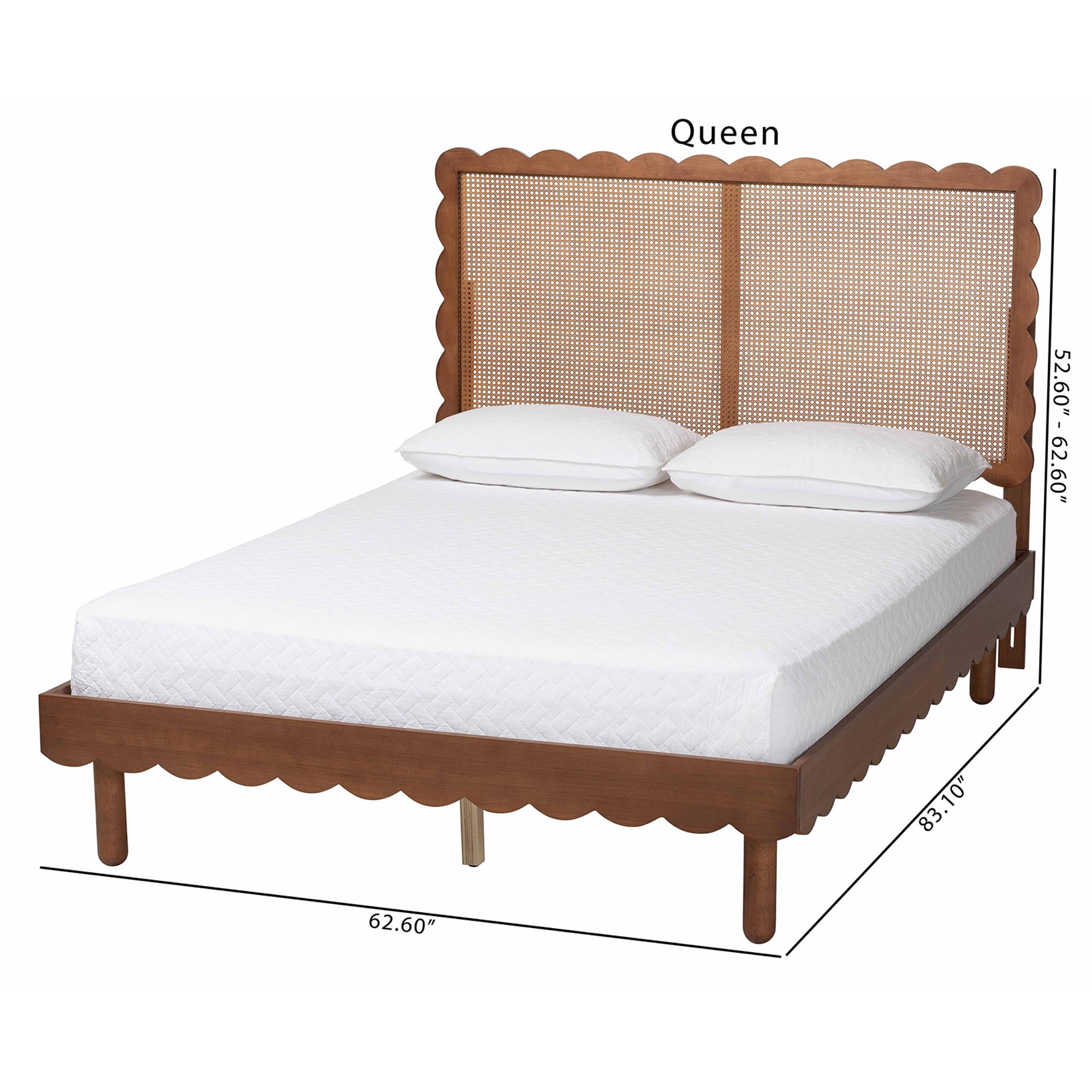 Baxton Studio Orianthe Modern Platform Bed, Queen, Walnut Brown