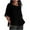 Black, variant on cfhntfmh Linen Shirts for Women Cotton Casual Half Sleeve Summer T-shirts Loose Side Slit Crewneck Solid Color Plus Size Tops