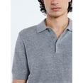 thumbnail image 4 of Free Assembly Men's Textured Stripe Polo Sweater with Short Sleeves, Sizes S-3XL, 4 of 6