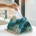 thumbnail image 5 of Kdxio Abstract Ocean Currents Print Tissue Box Cover,Modern PU Leather Rectangular Tissue Box Holder for Bathroom Living Room Bedroom Office Desk Car Home, 5 of 6
