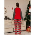 thumbnail image 4 of Matching Family Pajamas Sets Christmas PJ's Letter Plaid Printed Long Sleeve Tee and Bottom Loungewear or One-Piece Jumpsuit, 4 of 9