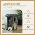 thumbnail image 4 of PawHut Cat Tree, Small Cat Tower with Perch, Scratching Post, Dark Grey, 4 of 10