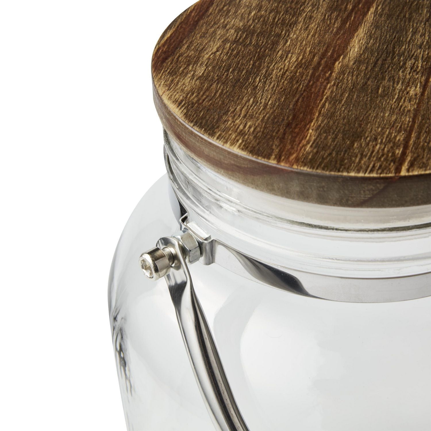 Home Trends Clear 1.5 Gallon Glass Beverage Dispenser with Wood Lid, Glass beverage dispenser