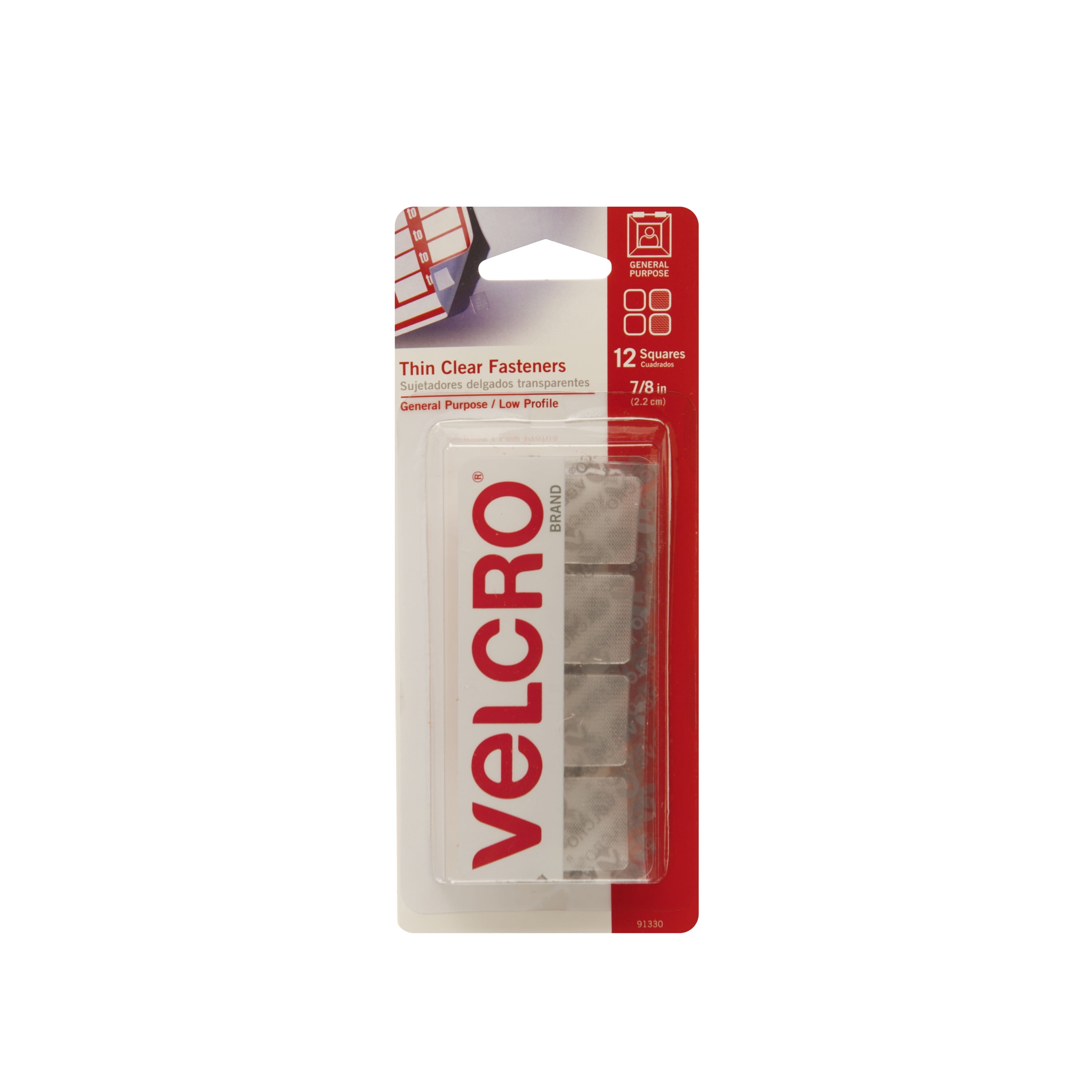 VELCRO® Brand Thin Clear Fasteners 7/8in Squares Clear 12 ct Walmart