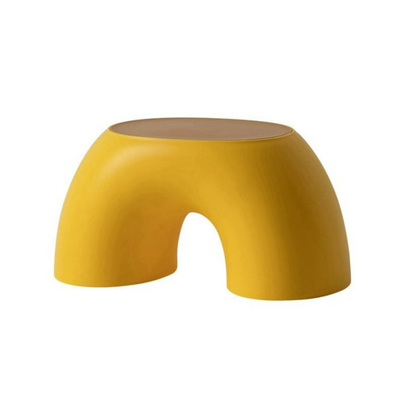 Stool Rainbow Shape Footstool Kids Step Stool Seat for Living Room Indoor Furniture Children's Stool Toy Yellow,1 x Stool,Yellow