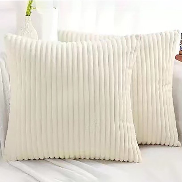 HANXIULIN - Cojín decorativo rectangular de terciopelo a rayas de pana suave para sofá (12, 30 x 50 cm)