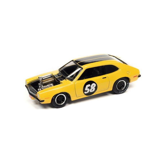 1971 Ford Pinto, Fluorescent Orange w/Black Accents - Johnny Lightning JLSF021/48B - 1/64 Scale Diecast Model Car