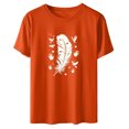 thumbnail image 5 of Dadaria T-Shirt Orange pour Femmes Manches Courtes Col Rond Été Chandail Blouses L, 5 of 5