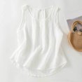 thumbnail image 2 of Tank Top for Women Linen, 2026 Summer Casual Comfy Loose Lightweight Sleeveless Shirts, White M, 2 of 8