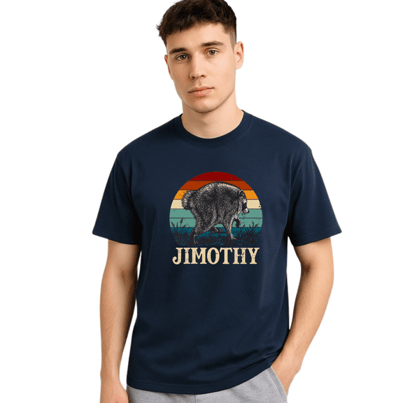 Unisex Jimothy Raccoon T-Shirt for Men and Women, Vintage Trash Panda Graphic Tee, Retro Wildlife Tshirt, Funny Animal Short Sleeve Tee