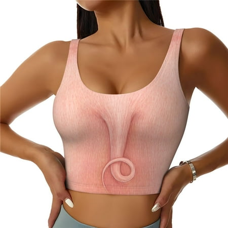 Sports Bra for Women  Pig S Tail Sports Bras for Women High Support  Workout Yoga Tank Tops Woman With Removable Cups