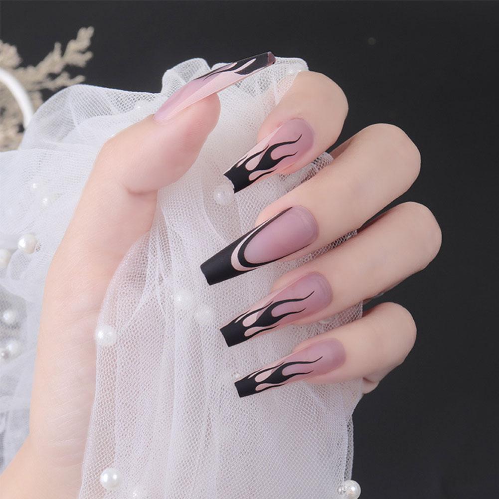 Black Flame French Ballet Female Butterfly Ballet False Nails B3Y0 R7D6
