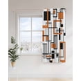 thumbnail image 4 of Retro Middle Thermal Insulated Blackout Curtains for Bedroom 72 Length Ages Abstract Geometric Orange Black Square Room Darkening Curtain 1 Panel Grommet Window Curtain Drape for Living Room, 4 of 7