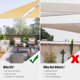 thumbnail image 5 of Yescom 2 Pack 20 Ft 97% UV Block Triangle Sun Shade Sail Canopy Outdoor Pool Cover Net, 5 of 10