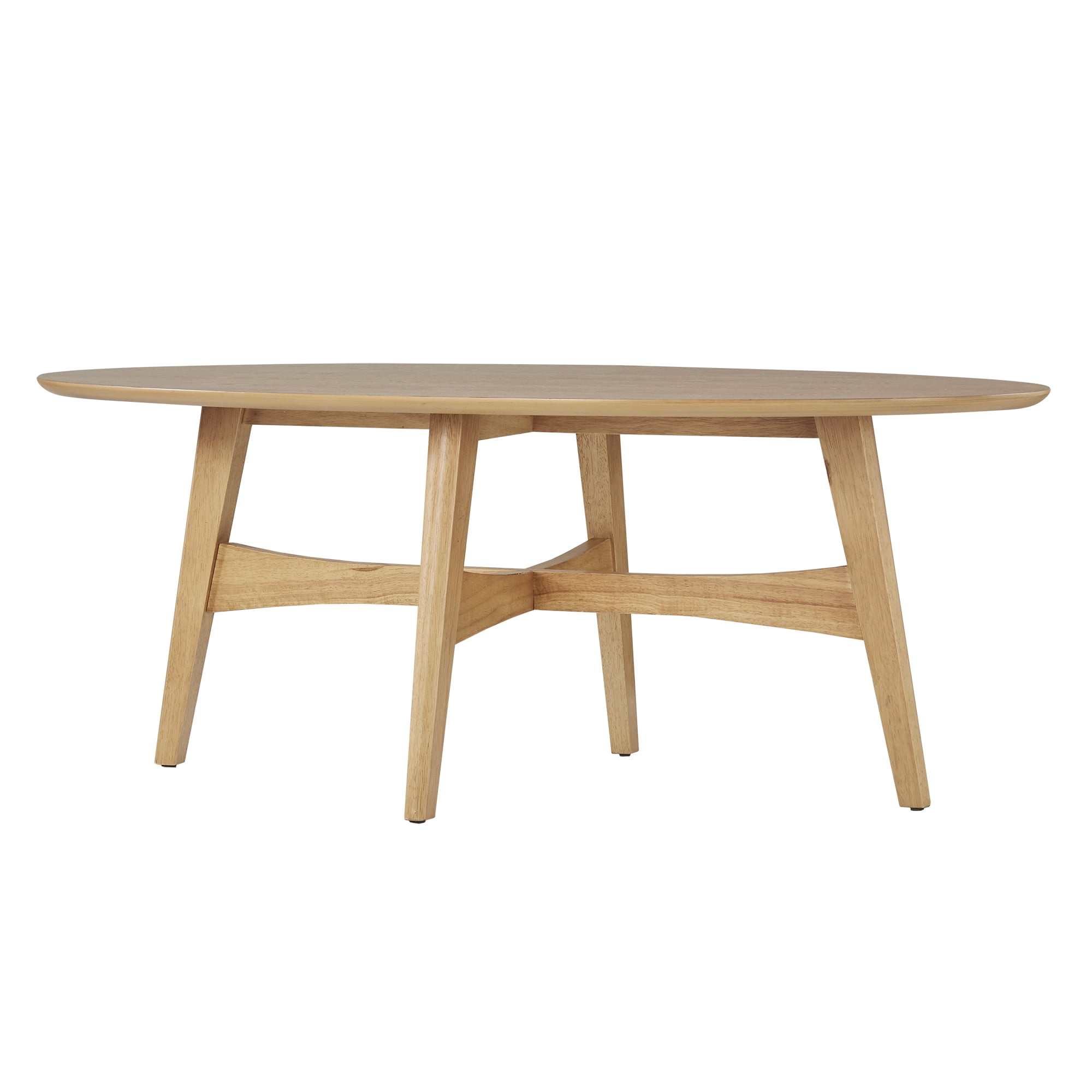 Weston Home Carole Modern Oval Wood Coffee Table, Natural Oak
