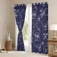 thumbnail image 3 of jejeloiu Safari Dino Dinosaur Black Out Curtains,Wild Animal Curtains Pack of 2 (42x63 Each),Deepblue White Bedroom Curtains For Kids,Luxury Bedroom Decor, 3 of 6