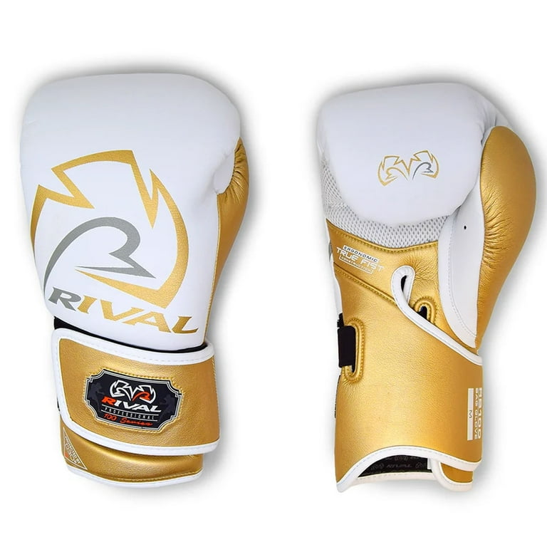 RIVAL Boxing RB100 Professional Bag Glove - Small - White/Gold