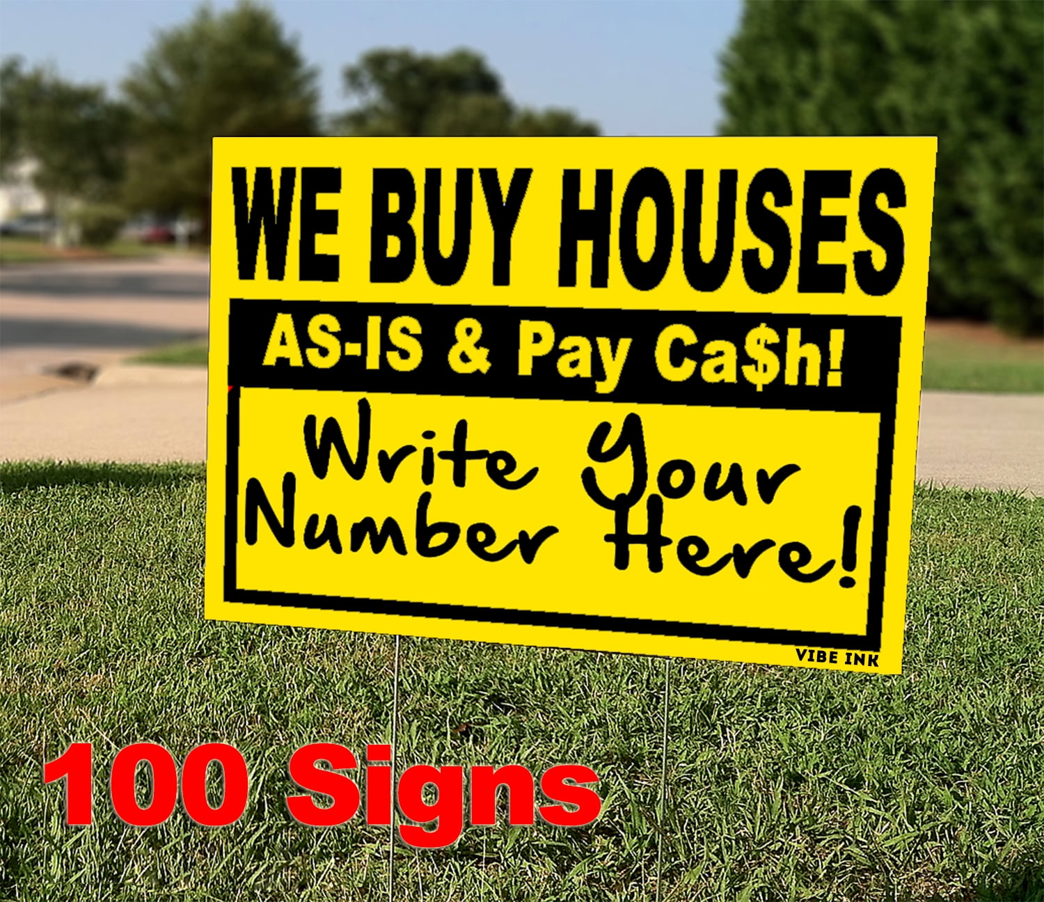 Qty 100 We Buy Houses Bandit Yard Signs Write Your Own Information In 