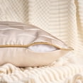 thumbnail image 3 of Unique Bargains 2pcs Satin Throw Pillow Covers for Sofa Bed Room Beige 18" x 18", 3 of 6