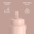 thumbnail image 2 of Hydrapeak 26oz Sport Insulated Water Bottle with Straw or Chug Lid, Leak & Spill Proof, Keeps Drinks Cold for 24 Hours, Hot for 12 Hours, Premium Stainless Steel Water Bottles (26oz, Peony), 2 of 9
