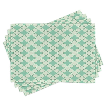 

Mint Placemats Set of 4 Victorian Style Old Fashioned Floral Motifs Nature Theme Pattern Feminine Washable Fabric Place Mats for Dining Room Kitchen Table Decor Mint Emerald Pale Green by Ambesonne