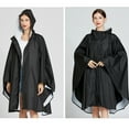 thumbnail image 4 of Luwomo Rain Jackets for Womens Unisex Cape Lightweight Windproof Outdoor Rain Poncho Color Block Design for All Seasons Tops Black,One Size, 4 of 9