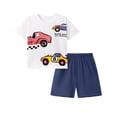 thumbnail image 2 of Belalfa Toddler Boys Cotton Short Sleeve T-Shirt and Elastic Waist Shorts Set 2-7 Years Kids Summer 2-pieces Outfits -Cars, 2 of 7
