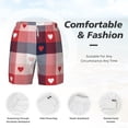 thumbnail image 6 of Picia Heart Plaid pattern Mens Swim Trunks with Compression Liner Stretch Beach Shorts Quick Dry with Zipper Pockets No-Chafing Board Shorts-X-Large, 6 of 9