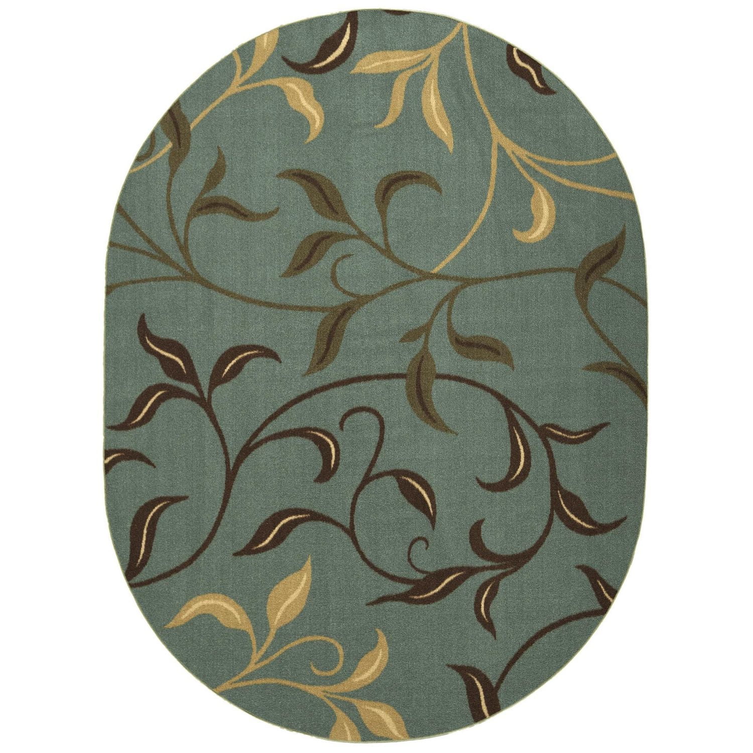 Tapis de couloir contemporain à motif feuilles et sous-couche en caoutchouc la collection Ottohome