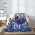 thumbnail image 5 of Throw Blanket for Couch Sofa and Bed, Snowy cute sloth Super Soft Plush Throw Blanket, Fuzzy Cuteness Comfy Warm Washable Flannel Blanket & Throws for All Season 60"x50", 5 of 7