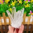 thumbnail image 2 of VIVIDELLE Natural Rainbow Aura Quartz Crystal Point Titanium Cluster VUG Specimens Healing-About 150g-White, 2 of 9