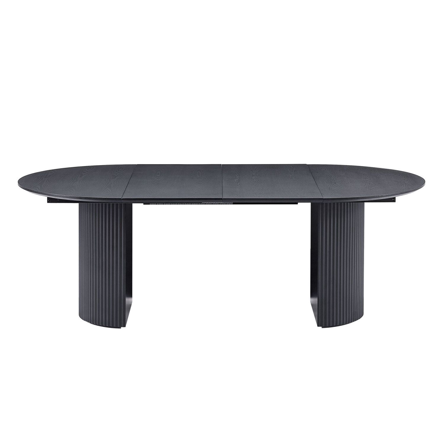 Asteroutdoor Expandable Dining Table, Solid Top Extending Table for Kitchen, Dining, Living Room, Black